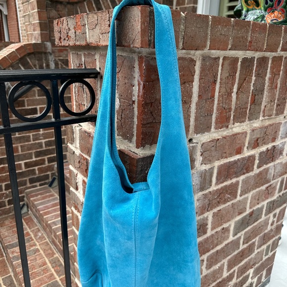 Blue Suede Shoulder Bag, Brand-Borse in Pelle- Women. - Picture 2 of 7